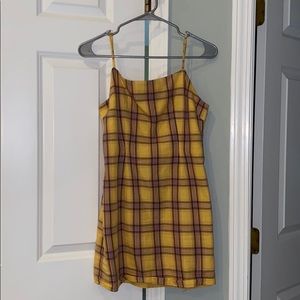 Yellow plaid dress